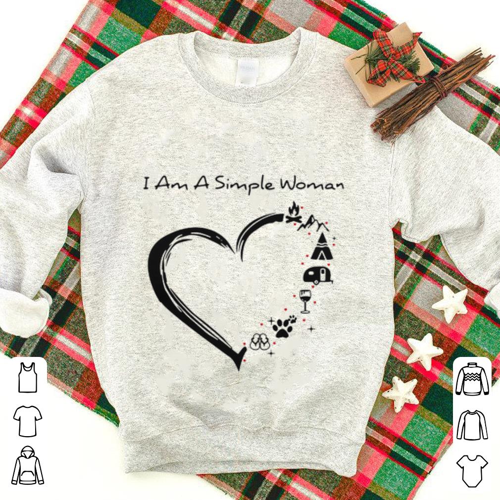 Top I am a simple woman heart camping mountain wine animals and flip flop shirt 1 - Top I am a simple woman heart camping mountain wine animals and flip flop shirt