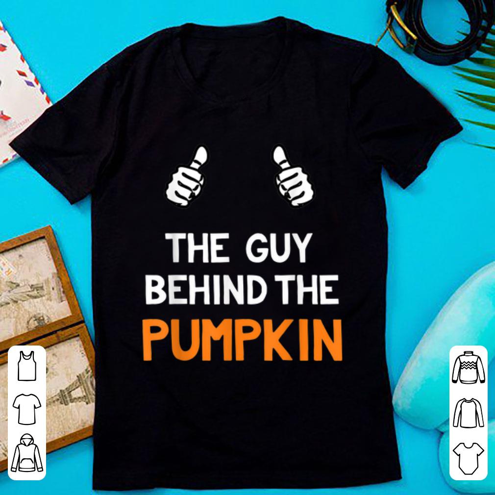 Top Mens Guy Behind The Pumpkin Funny Halloween Pregnancys Men shirt 1 - Top Mens Guy Behind The Pumpkin Funny Halloween Pregnancys Men shirt