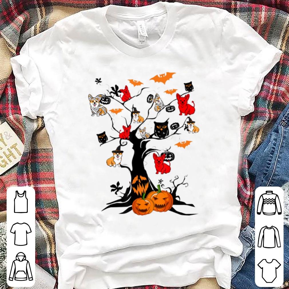Top Tree Pumpkin Corgi Dog On Halloween Tree Dog Lover shirt 1 - Top Tree Pumpkin Corgi Dog On Halloween Tree Dog Lover shirt