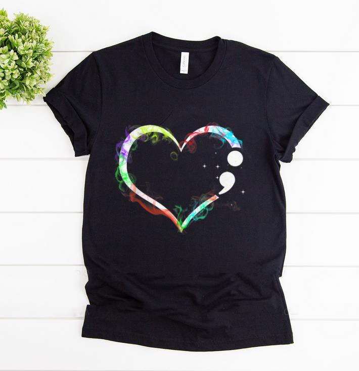 Awesome Heart Semicolon Mental Health shirt 1 - Awesome Heart Semicolon - Mental Health shirt