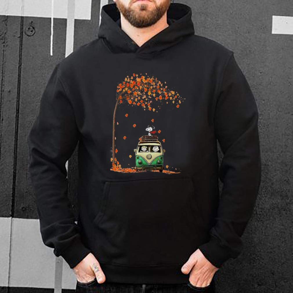 Awesome Snoopy With Friends Hippie Car Autumn Leaf shirt 4 - Awesome Snoopy With Friends Hippie Car Autumn Leaf shirt