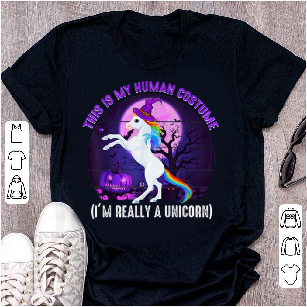 Awesome This is My Human Costume I m Really A Unicorn Halloween shirt 1 - Awesome This is My Human Costume I'm Really A Unicorn Halloween shirt