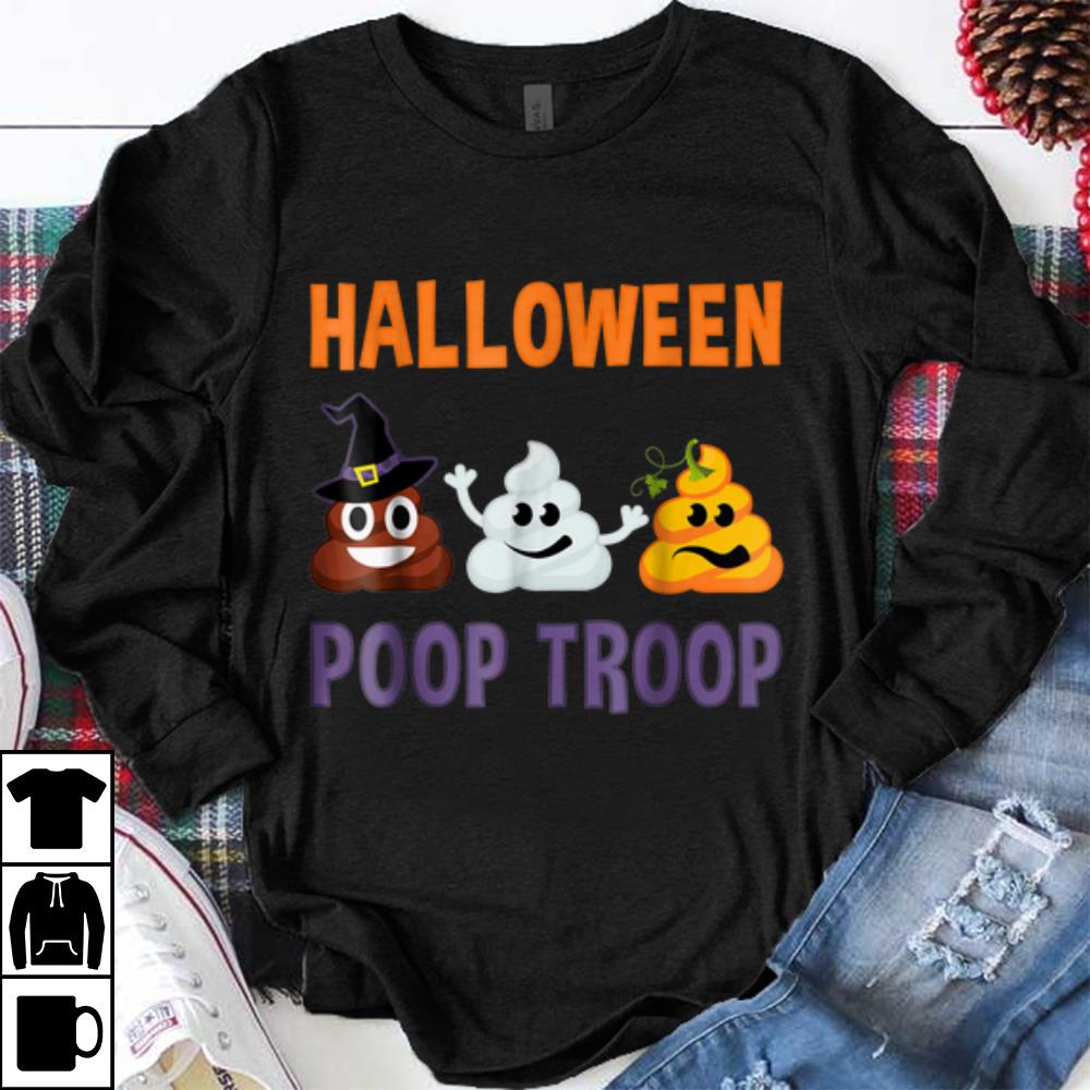 Hot Halloween Poop Emoji Poop Troop Witch Ghost Pumpkin shirt 1 - Hot Halloween Poop Emoji - Poop Troop Witch Ghost Pumpkin shirt