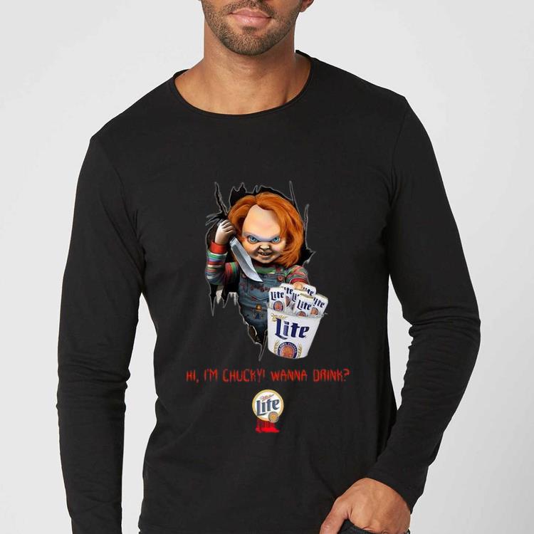 Hot Hi I m Chucky Wanna Drink Miller Lite Halloween shirt 4 - Hot Hi I'm Chucky Wanna Drink Miller Lite Halloween shirt