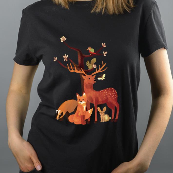 Nice Woodland Animals Deer Fox Rabbit Squirrel Watercolor Autumn shirt 4 - Nice Woodland Animals Deer Fox Rabbit Squirrel Watercolor Autumn shirt