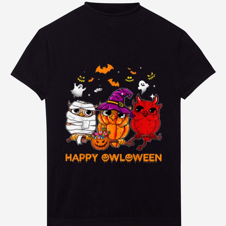 Official Happy Owloween Halloween Owl Pumpkin Wicth Tee shirt 1 - Official Happy Owloween Halloween Owl Pumpkin Wicth Tee shirt
