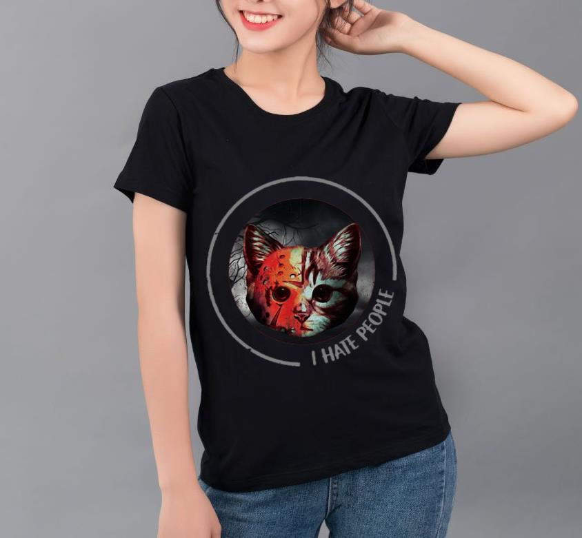 Official Jason Voorhees And Cat I Hate People shirt 4 - Official Jason Voorhees And Cat I Hate People shirt
