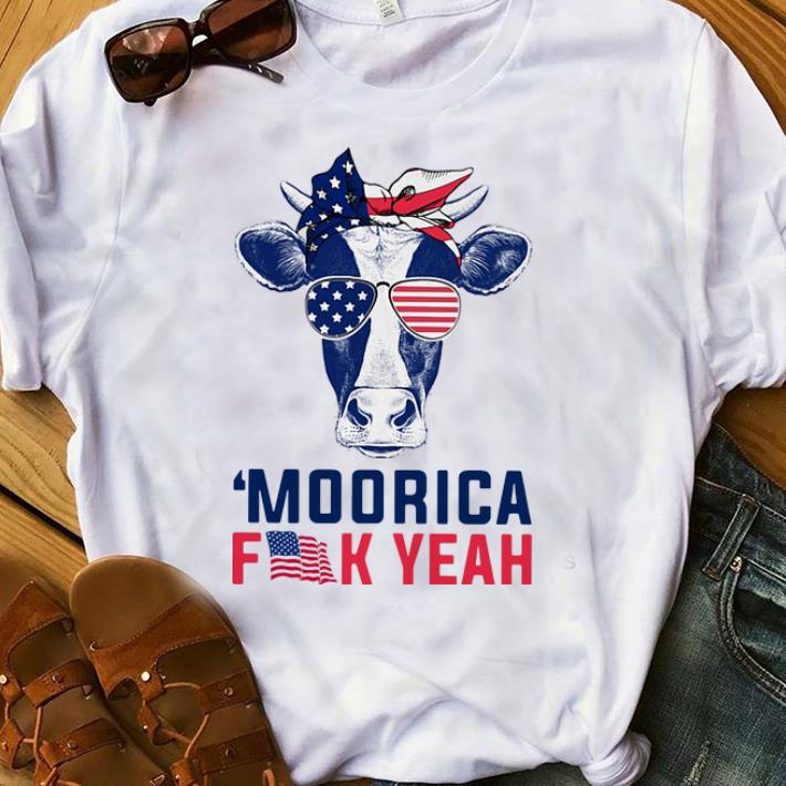Official Moorica Fuck Yeah Cow American Flag shirt 1 - Official Moorica Fuck Yeah Cow American Flag shirt