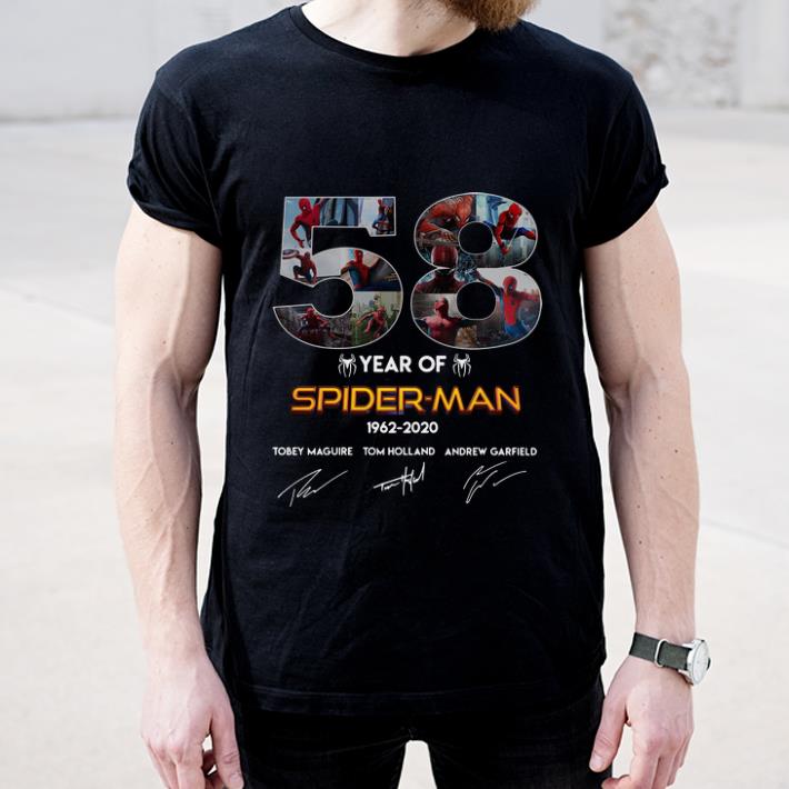 Official Spider Man 58 Years 1962 2020 Signatures shirt 4 - Official Spider Man 58 Years 1962-2020 Signatures shirt
