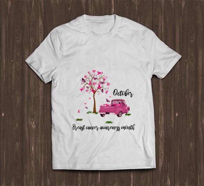 Original Car and tree October breast cancer awareness month shirt 1 - Original Car and tree October breast cancer awareness month shirt