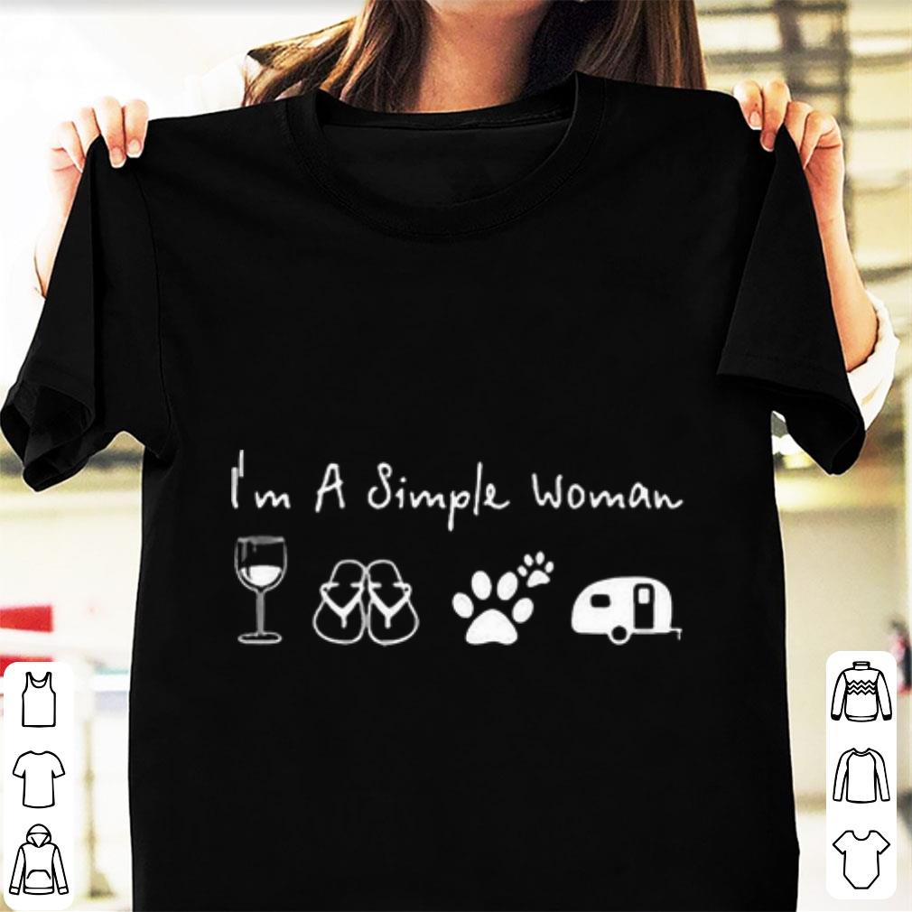 Original I Am A Simple Woman Wine Flip Flop Paw Camping shirt 1 - Original I Am A Simple Woman Wine Flip Flop Paw Camping shirt