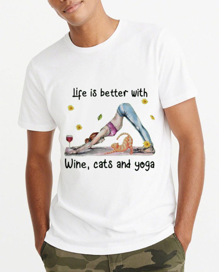 Original Life Is Better With Wine Cats And Yoga shirt 4 - Original Life Is Better With Wine, Cats And Yoga shirt
