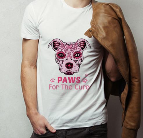 Original Pitbull Paws For The Cure Breast Cancer Awareness shirt 4 - Original Pitbull Paws For The Cure Breast Cancer Awareness shirt