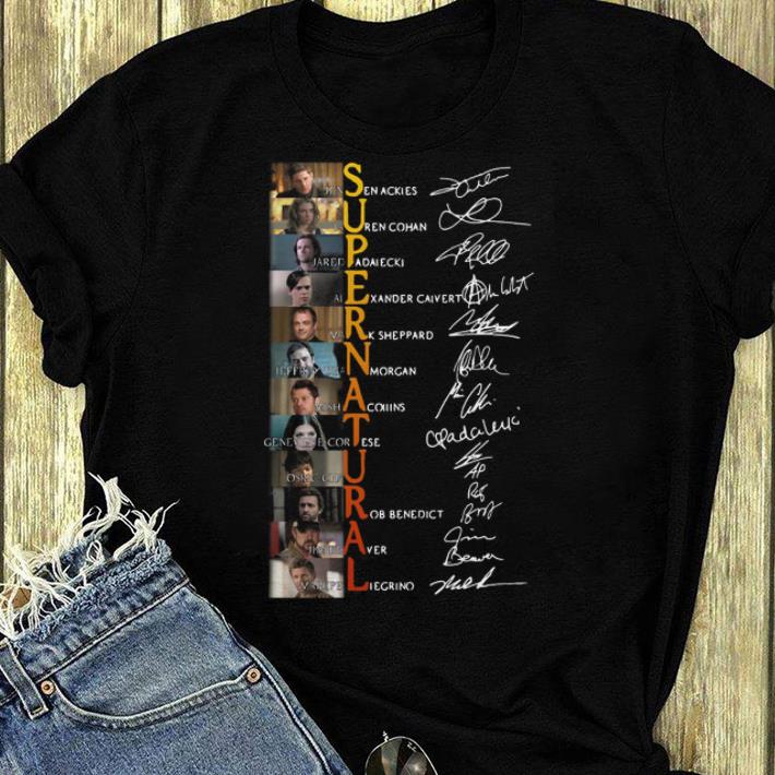 Original Supernatural All Cast Members Signatures shirt 4 - Original Supernatural All Cast Members Signatures shirt
