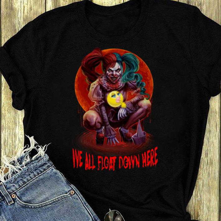 Premium Smiling We Are Float Down Here Harley Quinn Pennywise shirt 4 - Premium Smiling We Are Float Down Here Harley Quinn Pennywise shirt