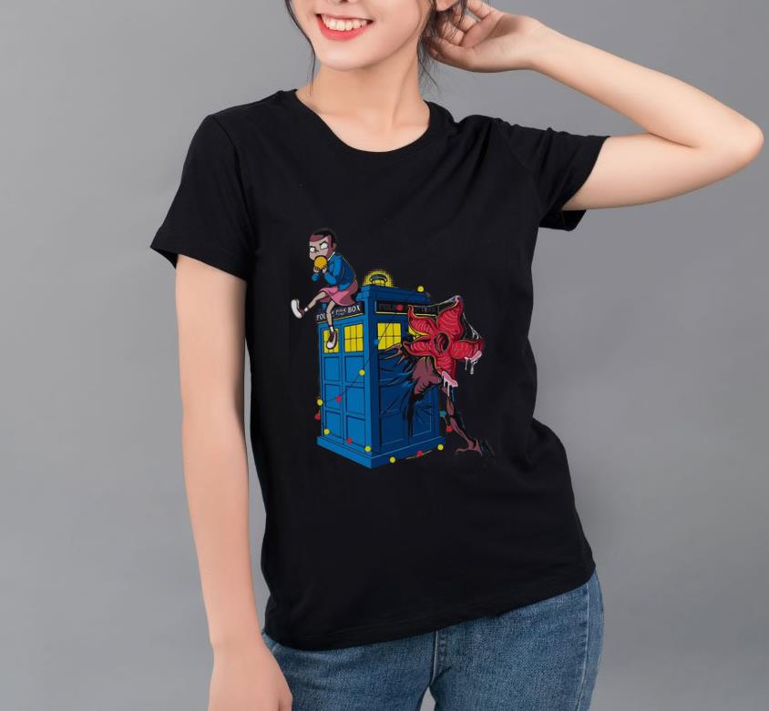 Premium Stranger Things Eleven and Demodog Doctor Who Police Public Call Box shirt 4 - Premium Stranger Things Eleven and Demodog Doctor Who Police Public Call Box shirt