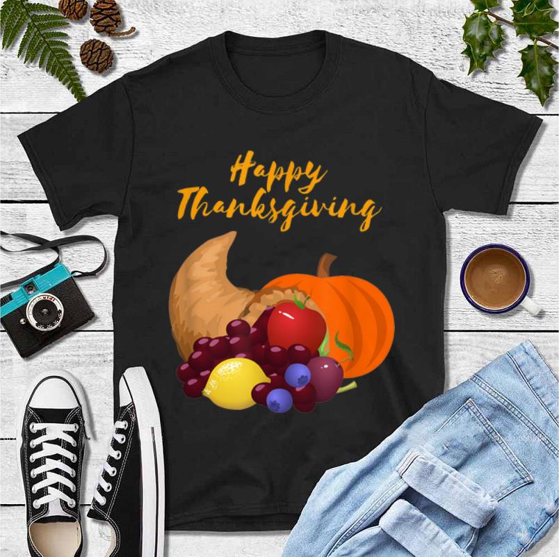 Pretty Happy Thanksgiving Cornucopia Pumpkin shirt 4 - Pretty Happy Thanksgiving Cornucopia Pumpkin shirt