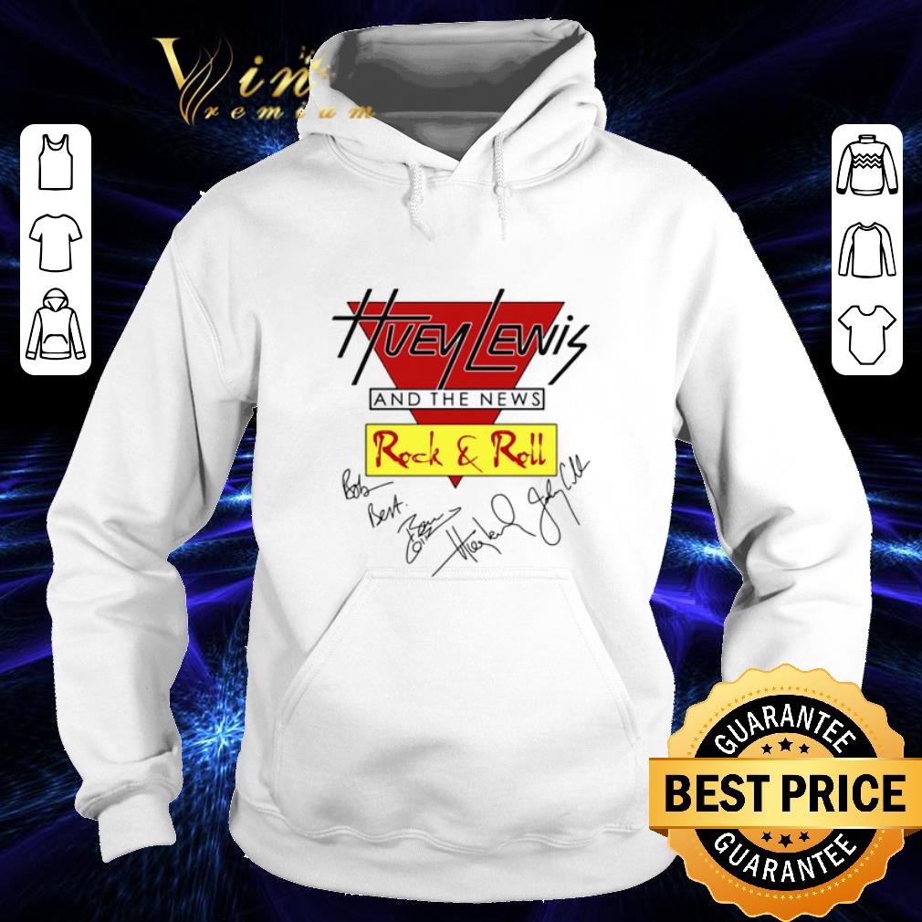 Pretty Huey Lewis and the news Rock Roll signatures shirt 4 - Pretty Huey Lewis and the news Rock & Roll signatures shirt