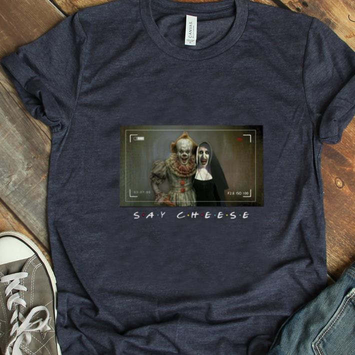 Pretty Say Cheese Pennywise And Valak shirt 1 - Pretty Say Cheese Pennywise And Valak shirt