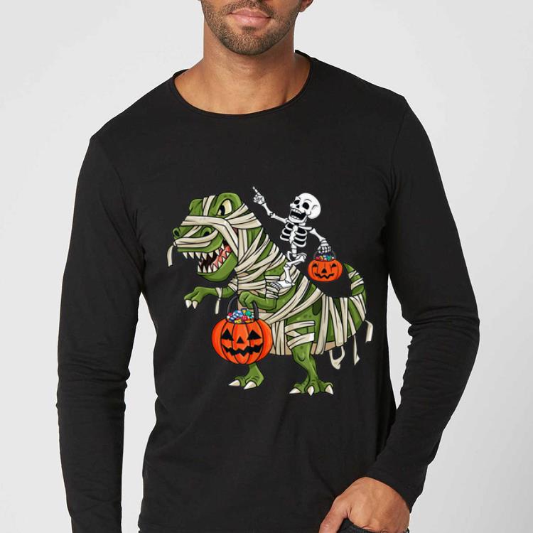 Pretty Skeleton Riding T Rex Funny Halloween Boys Girls Kids shirt 4 - Pretty Skeleton Riding T Rex Funny Halloween Boys Girls Kids shirt