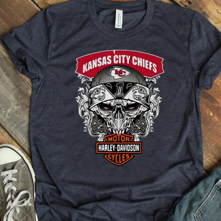 Pretty Skull Kansas City Chiefs Harley Davidson Motor Cycles shirt 1 - Pretty Skull Kansas City Chiefs Harley Davidson Motor Cycles shirt