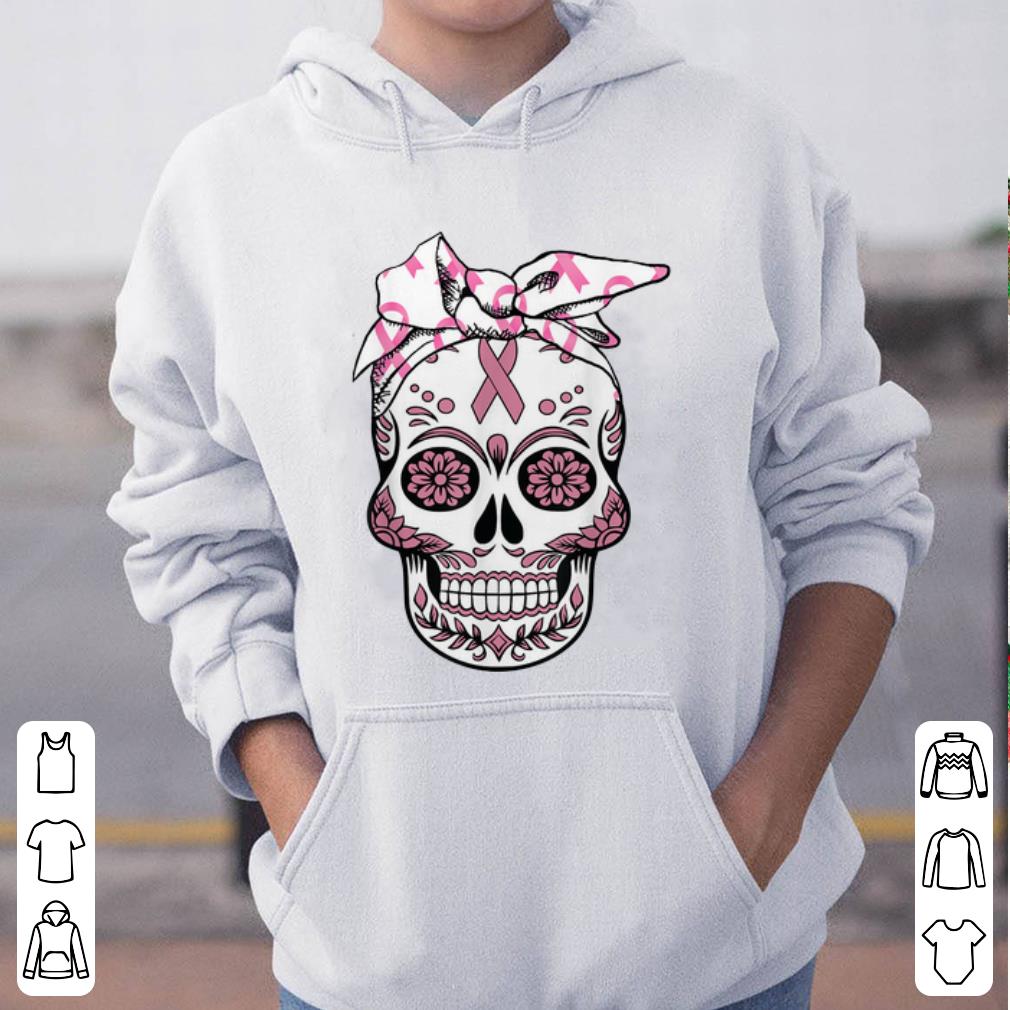 Pretty Sugar Skull Pink Ribbon Day Of The Dead Breast Cancer Awareness shirt 4 - Pretty Sugar Skull Pink Ribbon Day Of The Dead Breast Cancer Awareness shirt