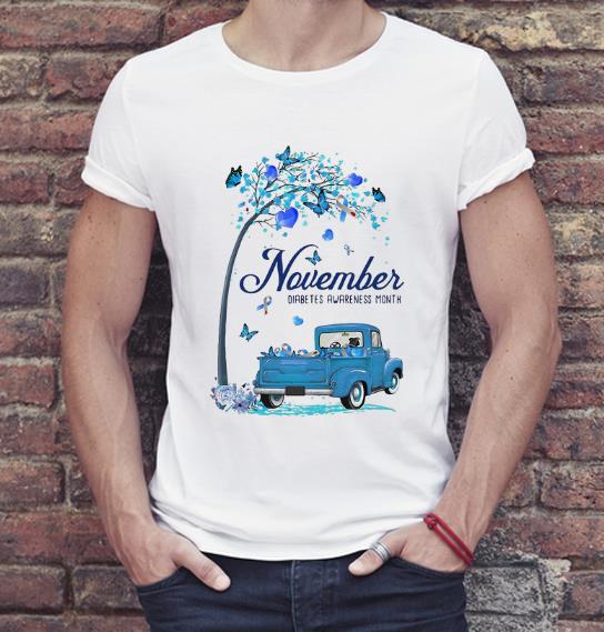 Pretty Tree Truck November Diabetes Month Butterfly Blue Ribbon shirt 4 - Pretty Tree Truck November Diabetes Month Butterfly Blue Ribbon shirt