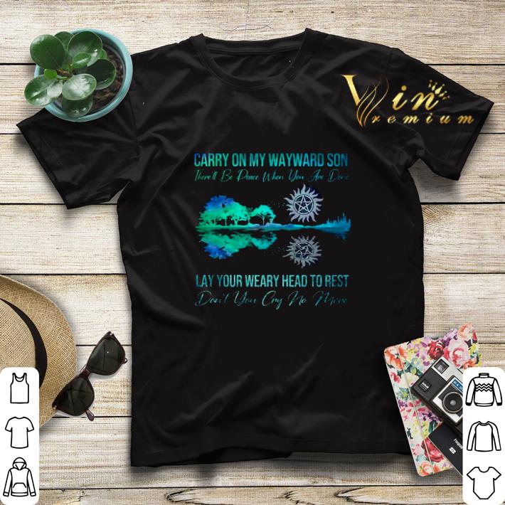 Supernatural carry on my wayward son lay your weary guitar lake shirt sweater 4 - Supernatural carry on my wayward son lay your weary guitar lake shirt sweater