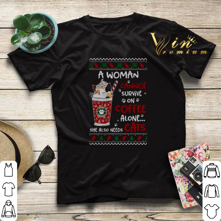 A woman cannot survive on coffee alone she also needs cats Christmas shirt sweater A woman cannot survive on coffee alone she also needs cats Christmas shirt sweater 4 - A woman cannot survive on coffee alone she also needs cats Christmas shirt sweater