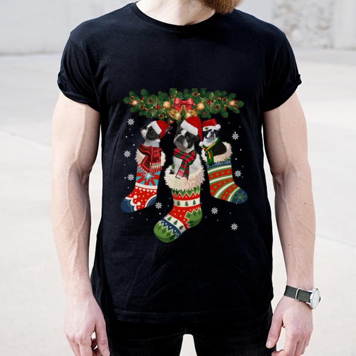 Awesome Boston Terrier In Sock Christmas Santa Dog Lover shirt 4 - Awesome Boston Terrier In Sock Christmas Santa Dog Lover shirt