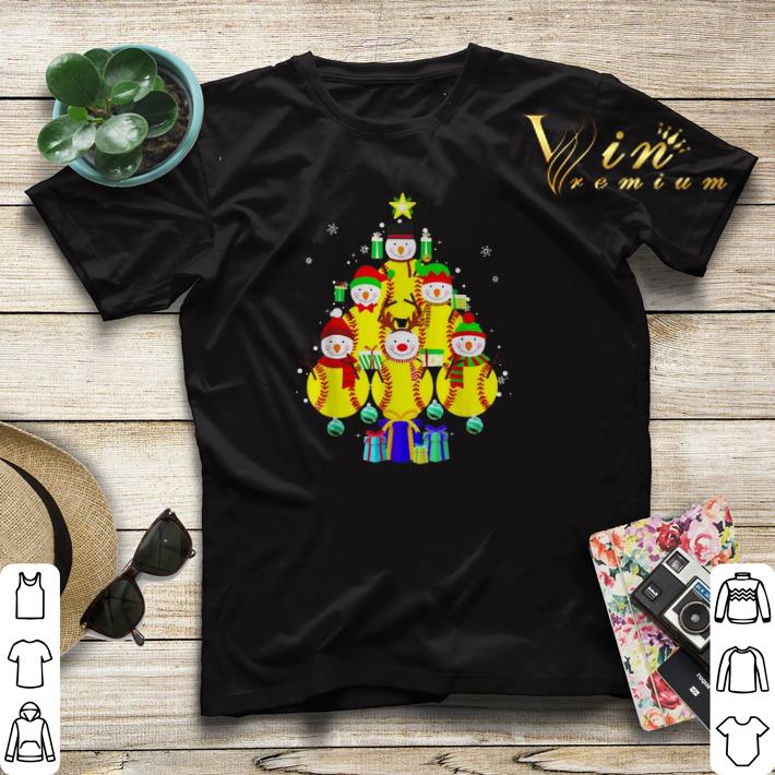 Christmas tree Softball snowman shirt 4 - Christmas tree Softball snowman shirt