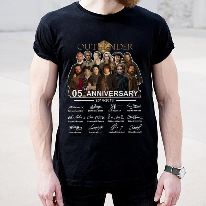 Great Outlander 05th Anniversary 2014 2019 Signatures shirt 4 - Great Outlander 05th Anniversary 2014-2019 Signatures shirt