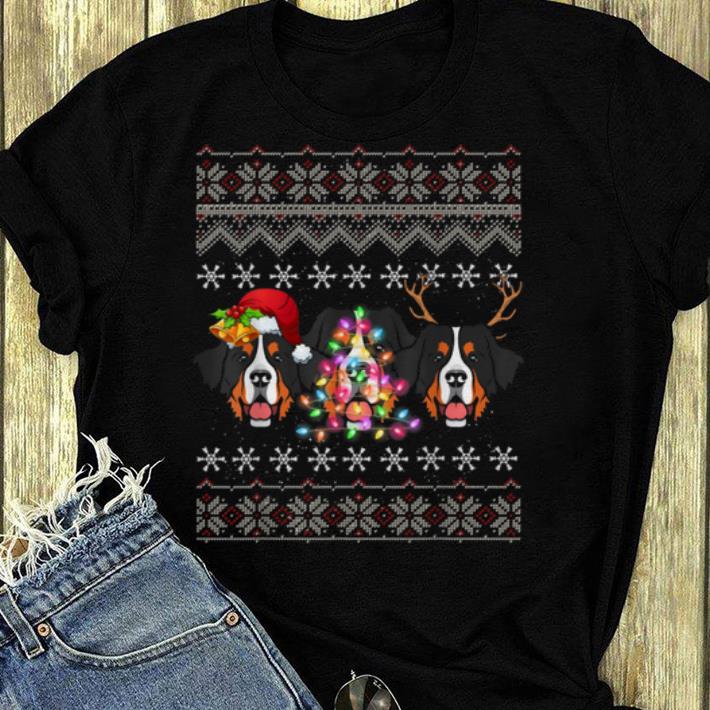 Hot Christmas Bernese Mountain Gift Lights Santa Hat Three Dogs shirt 4 - Hot Christmas Bernese Mountain Gift Lights Santa Hat Three Dogs shirt