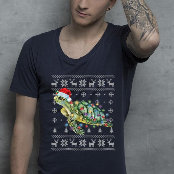 Hot Sea Turtle In Santa Hat Ugly Christmas Save The Turtle shirt 4 - Hot Sea Turtle In Santa Hat Ugly Christmas Save The Turtle shirt