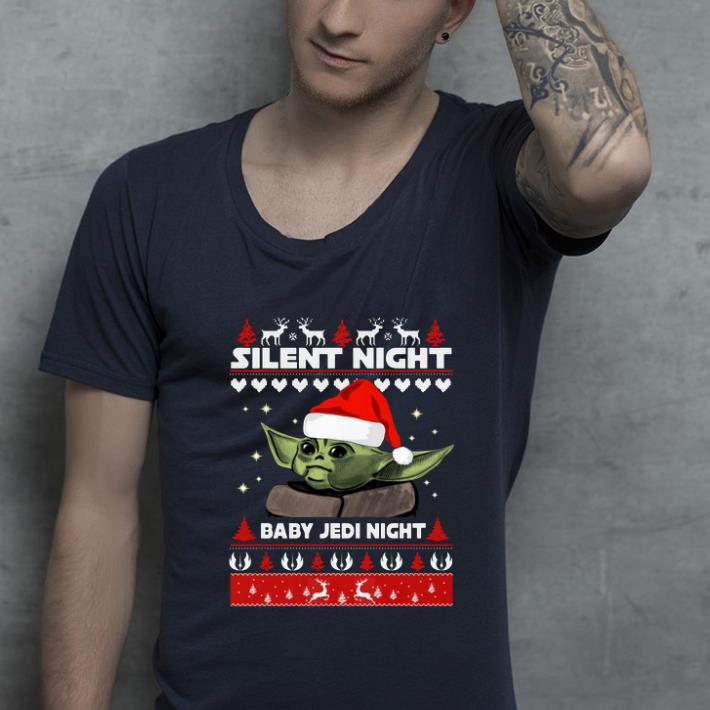 Nice Silent Night baby Jedi Knight ugly christmas Baby Yoda shirt 4 - Nice Silent Night baby Jedi Knight ugly christmas Baby Yoda shirt