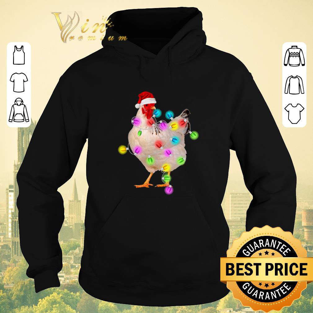 Official Chicken santa Christmas lights shirt sweater 4 - Official Chicken santa Christmas lights shirt sweater