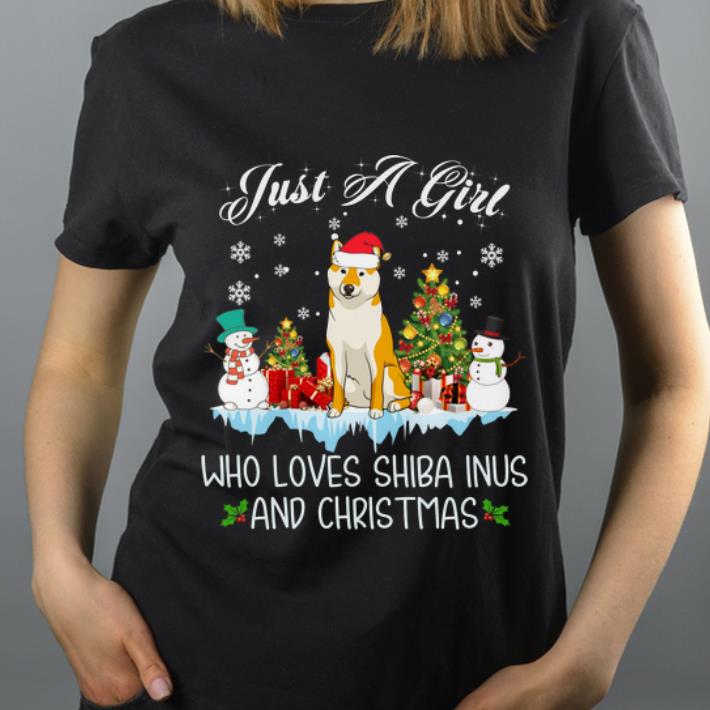 Official Just A Girl Loves Shiba Inu And Christmas shirt 4 - Official Just A Girl Loves Shiba Inu And Christmas shirt