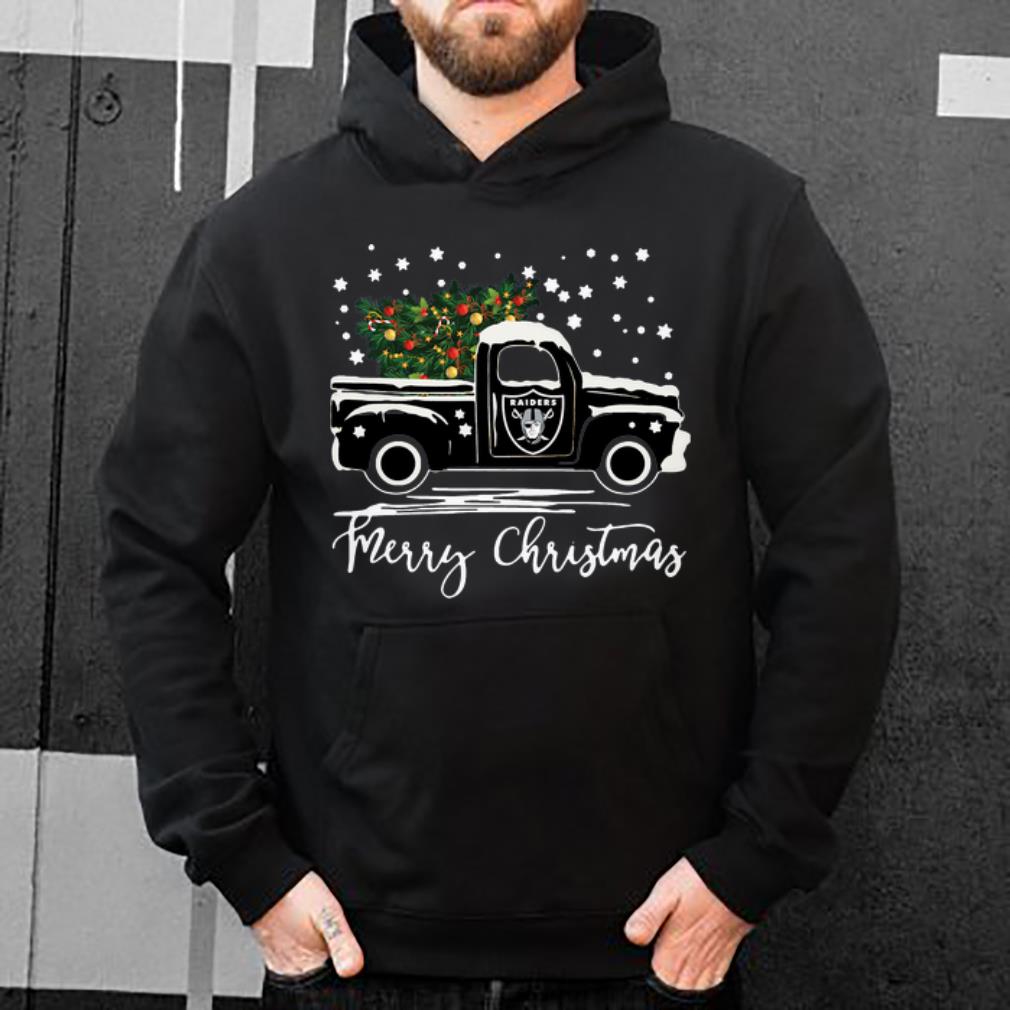 Official Oakland Raiders Truck Merry Christmas shirt 4 - Official Oakland Raiders Truck Merry Christmas shirt