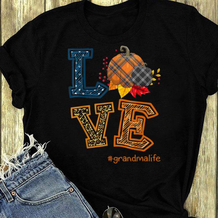 Official Womens LOVE Grandma Life Plaid Pumpkin Fall Thanksgiving shirt 4 - Official Womens LOVE Grandma Life Plaid Pumpkin Fall Thanksgiving shirt