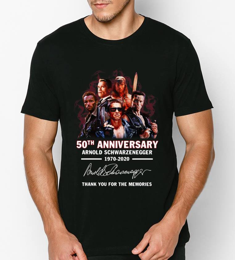 Original Arnold Schwarzenegger 50th anniversary 1970 2020 thank you for the memories signature shirt 4 - Original Arnold Schwarzenegger 50th anniversary 1970 2020 thank you for the memories signature shirt