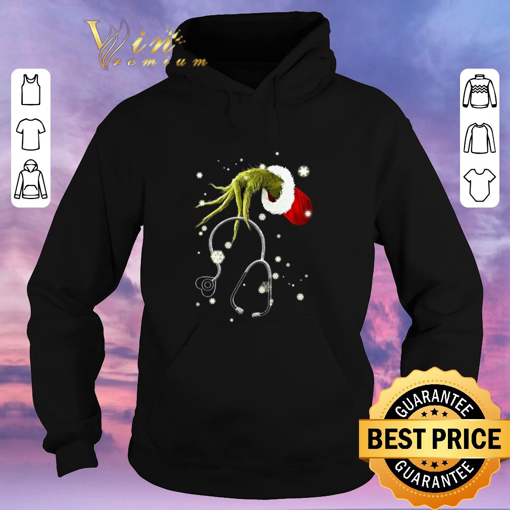 Original Grinch hand hold Stethoscope Nurse Christmas shirt sweater 4 - Original Grinch hand hold Stethoscope Nurse Christmas shirt sweater