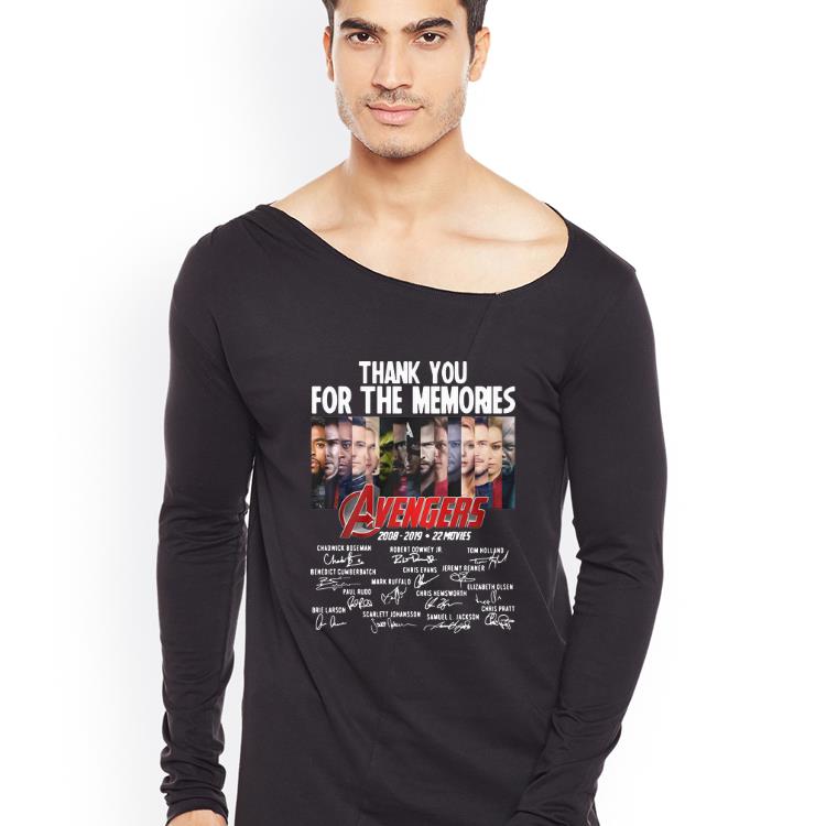 Original Thank You For The Memories Avengers 2008 2019 22 Movies Signatures shirt 4 - Original Thank You For The Memories Avengers 2008-2019 22 Movies Signatures shirt