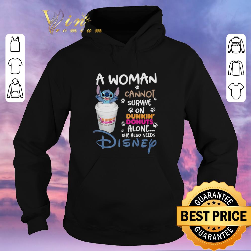 Premium Stitch a woman cannot survive on Dunkin Donuts alone Disney shirt sweater 4 - Premium Stitch a woman cannot survive on Dunkin' Donuts alone Disney shirt sweater