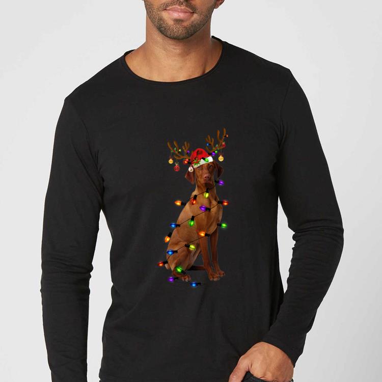 Pretty Funny Vizsla Christmas Reindeer Christmas Lights Pajama shirt 4 - Pretty Funny Vizsla Christmas Reindeer Christmas Lights Pajama shirt