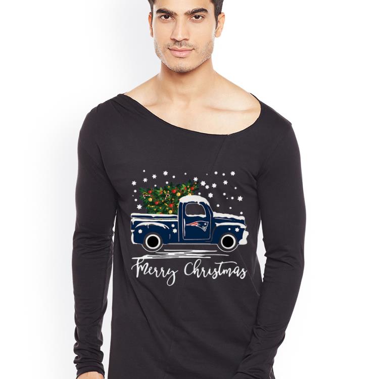 Pretty New England Patriots Truck Merry Christmas shirt 4 - Pretty New England Patriots Truck Merry Christmas shirt