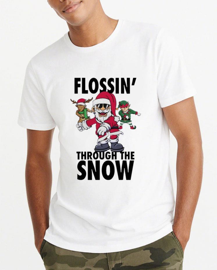 Pretty Santa Claus Flossing through the snow Christmas shirt 4 - Pretty Santa Claus Flossing through the snow Christmas shirt