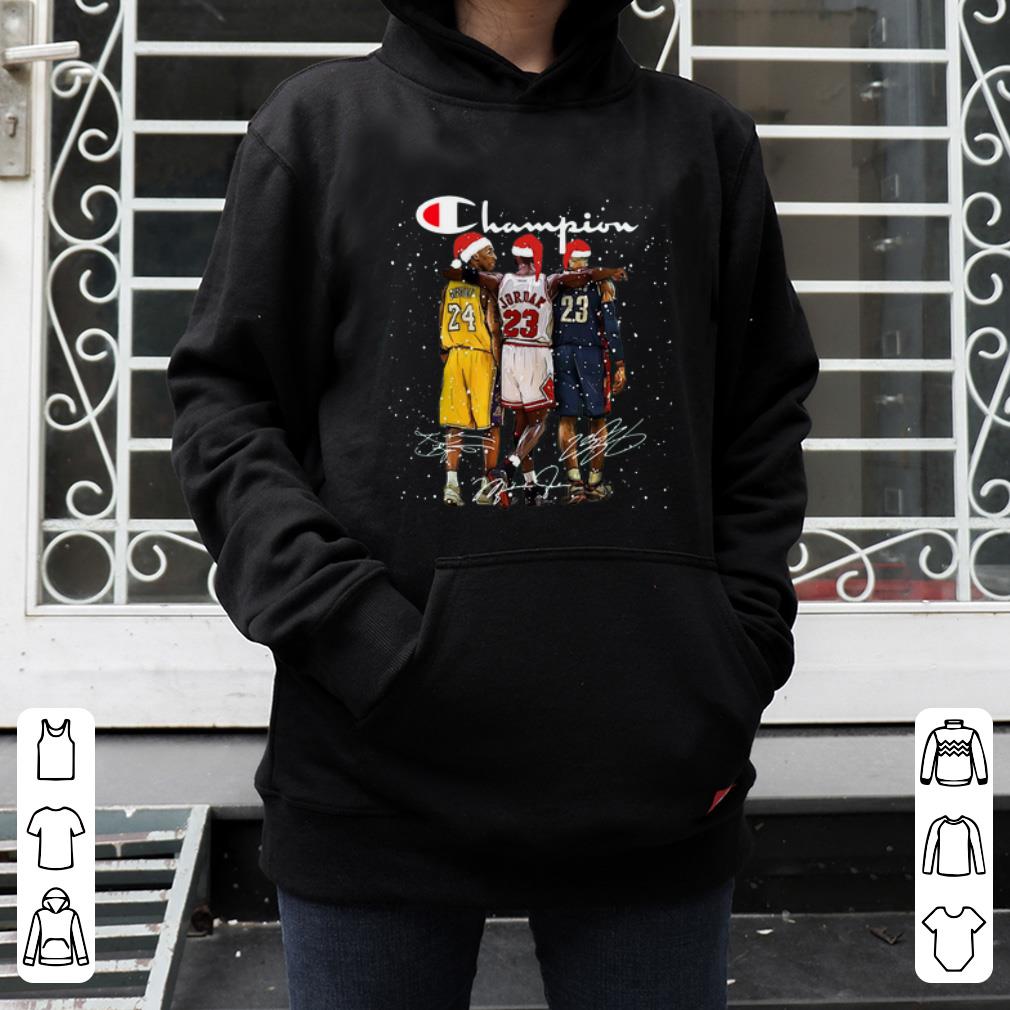 Pretty Santa LeBron James Kobe Bryant Michael Jordan Champion Christmas shirt 4 - Pretty Santa LeBron James Kobe Bryant Michael Jordan Champion Christmas shirt