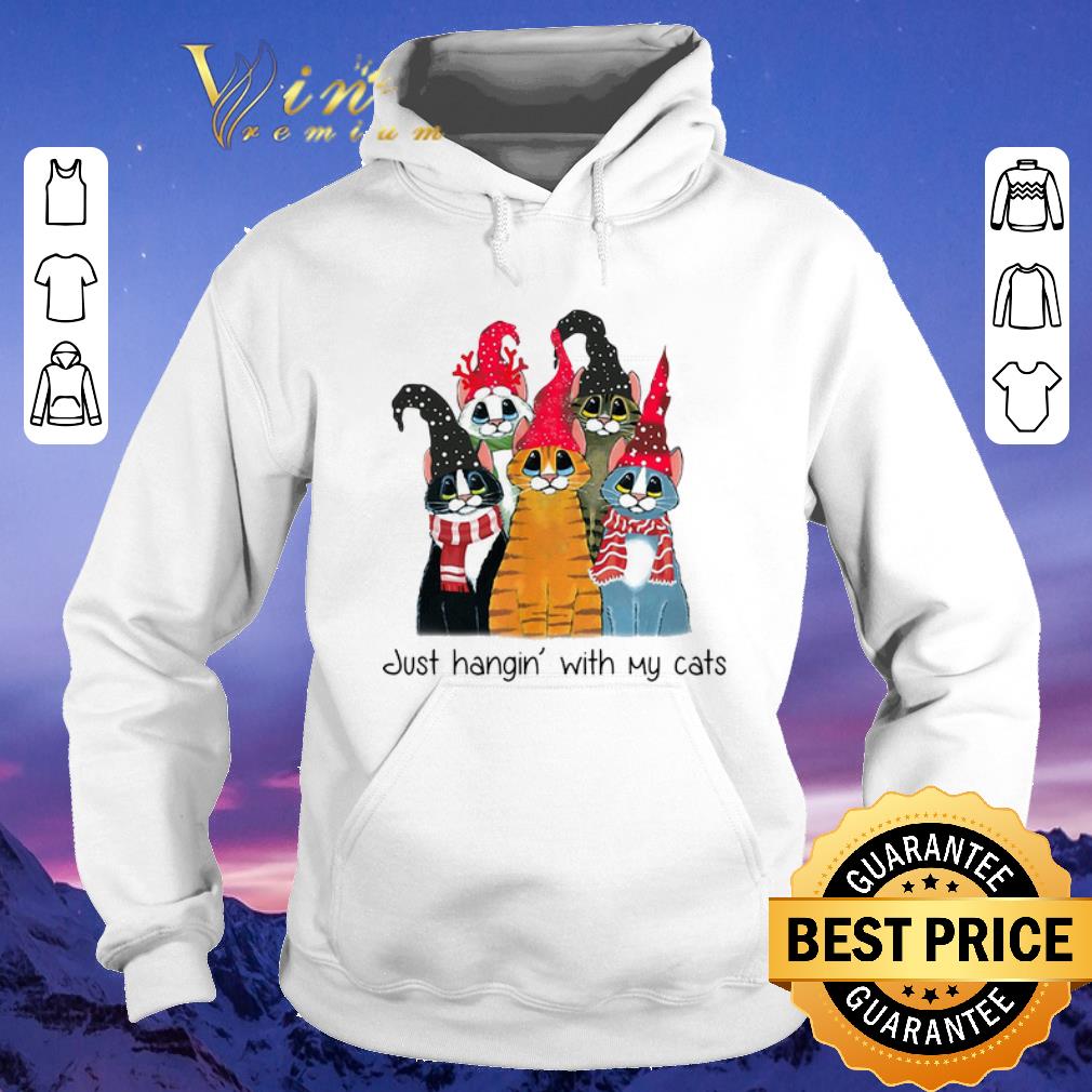 Top Christmas Just Hangin with cats shirt 4 - Top Christmas Just Hangin with cats shirt