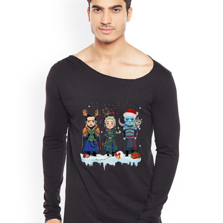 Top Jon Snow Daenerys Targaryen Night King chibi christmas shirt 4 - Top Jon Snow Daenerys Targaryen Night King chibi christmas shirt