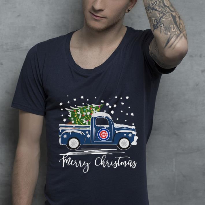 Top Merry Christmas Chicago Cubs Pickup Truck shirt 4 - Top Merry Christmas Chicago Cubs Pickup Truck shirt